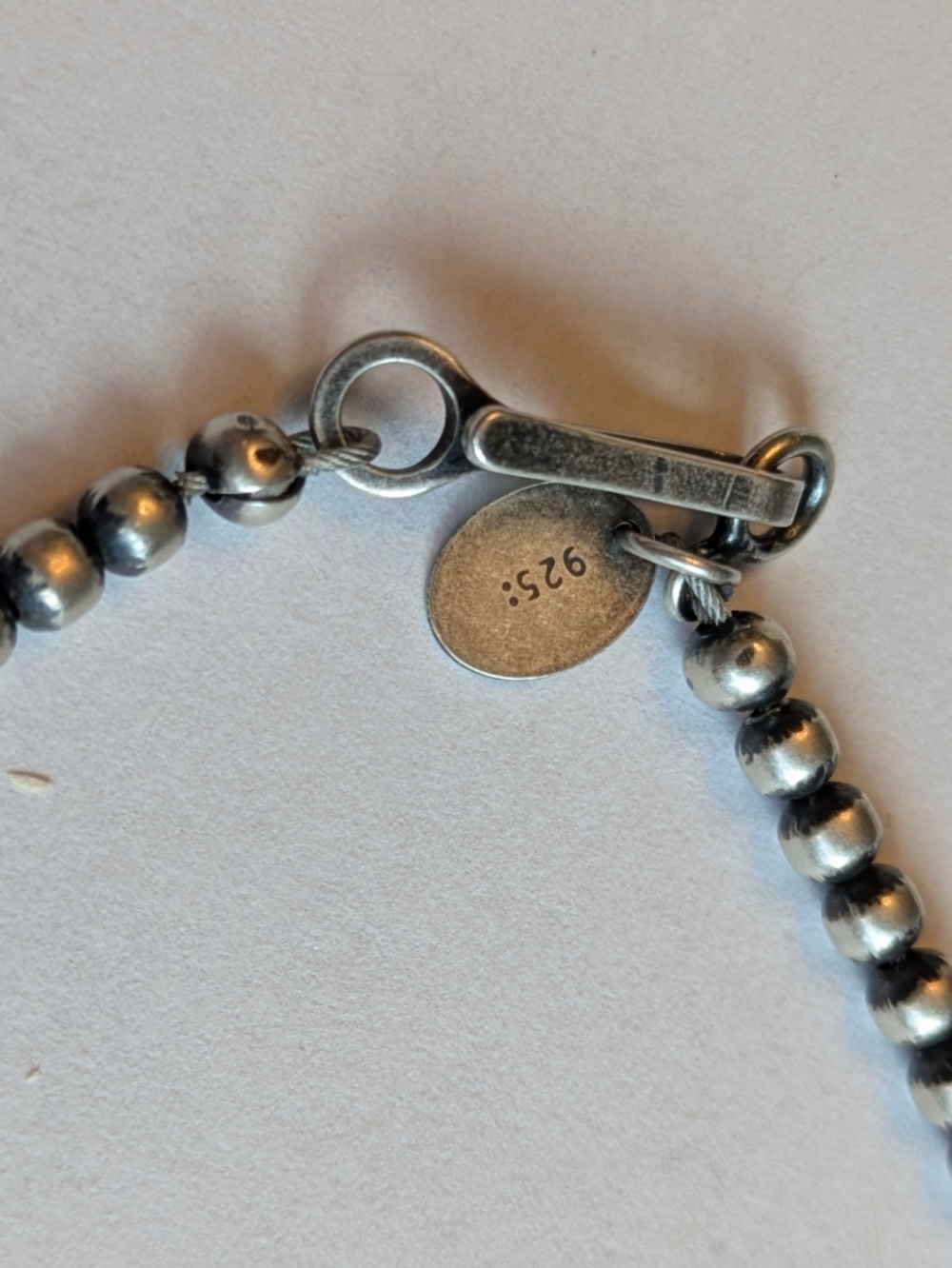 Sterling Silver Navajo Pearl Bead Choker 3mm 14” Southwestern 925 - Picture 5 of 5